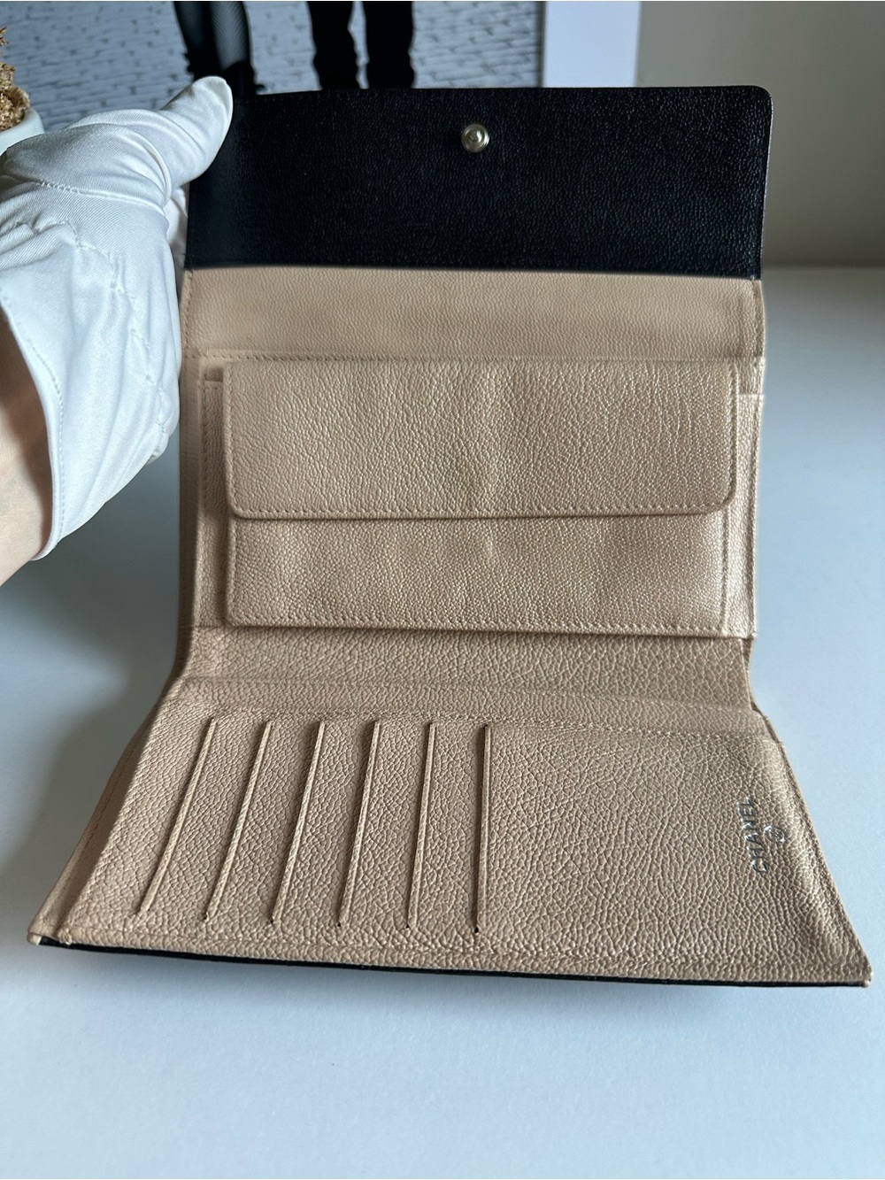 Authentic Chanel Bicolor Diamond Quilted Long Flap Wallet + WOC Conversion Kit - Picture 15 of 17